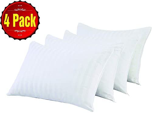 Niagara Sleep Soluti 4Pack Pillow Protectors 3-4 Micron Pore Size Standard 20x26 Inches Cotton Sateen Blend Tight Weave ?? Life Time Replacement?? Si