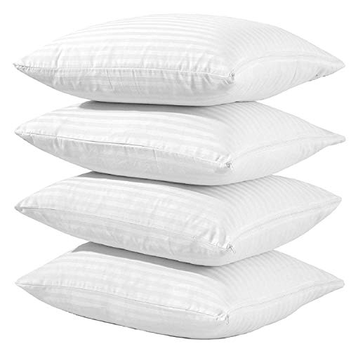 Niagara Sleep Soluti 4Pack Pillow Protectors 3-4 Micron Pore Size Standard 20x26 Inches Cotton Sateen Blend Tight Weave ?? Life Time Replacement?? Si