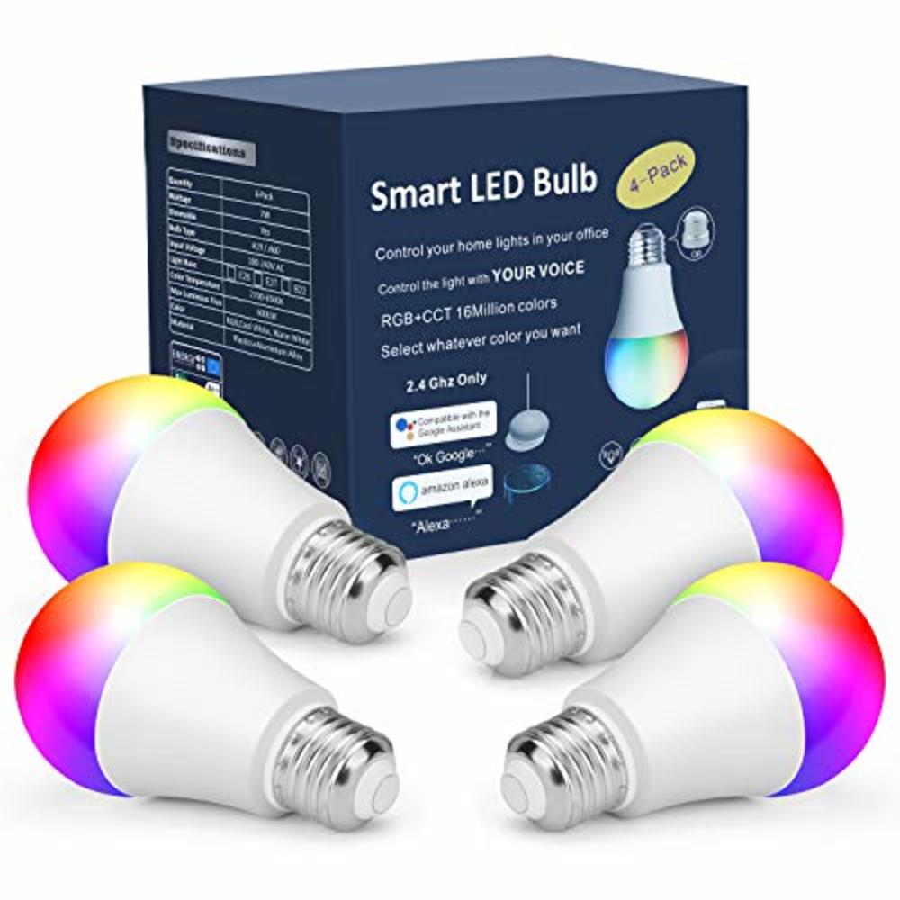 ohlux bling Smart WiFi LED Light Compatible with Alexa and Google (No Hub Required), RGBCW Multi-Color, Warm to Cool White