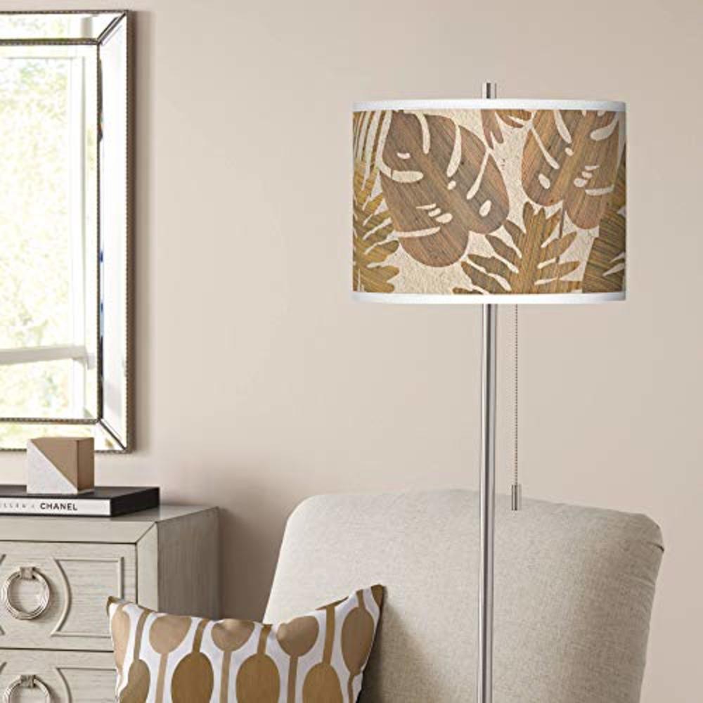 Giclee Canvas Prints Tropical Woodwork Brushed Nickel Pull Chain Floor Lamp - Giclee Glow