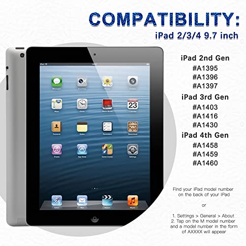 BRAECNstock iPad 2 Case 9.7 Inch, iPad 3 Case, iPad 4 Case with 360 Degree Rotatable Kickstand/ Adjustable Hand Strap/ Shoulder 