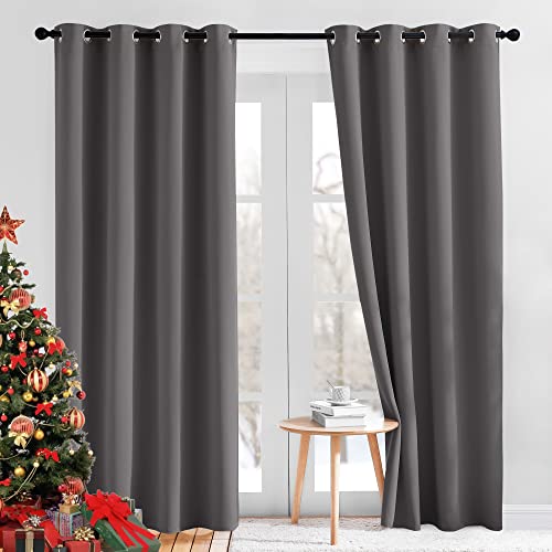 Nicetown NICETOWN Blackout Curtains Grey Panels for Bedroom ...