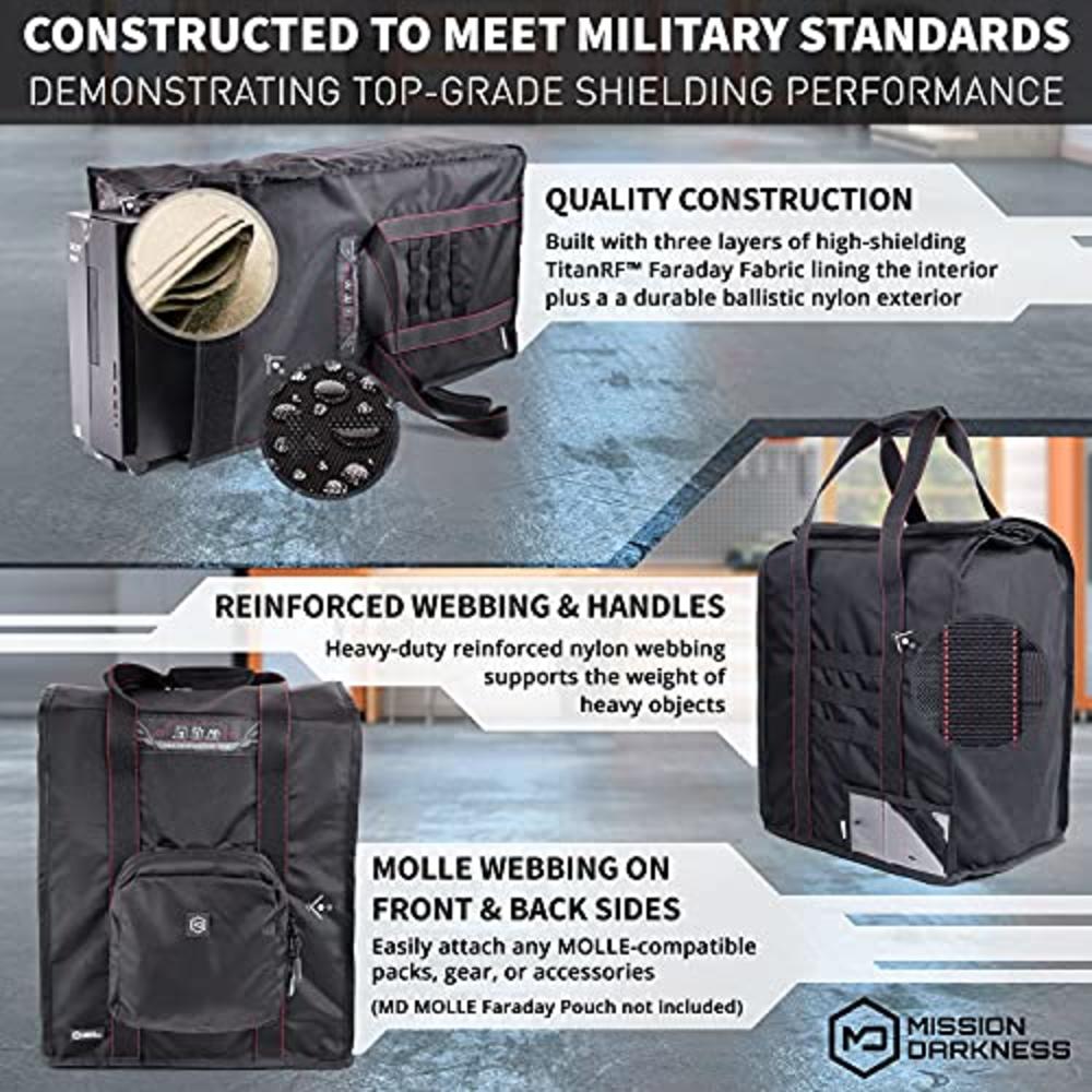 Mission Darkness T10 Faraday Bag for Computer Towers & XL Electronics (Gen 2) Device Shielding for Digital Forensics, EMP Protec