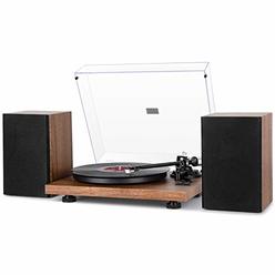 1 BY ONE Wireless Turntable HiFi System with 36 Watt Bookshelf Speakers, Patend Designed Vinyl Record Player with Magnetic Cartr