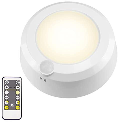 LUXSWAY Wireless Ceiling Light for Shower, Battery Operated Overhead Shower Light with Motion, 80ft RF Remote Controller, Cool/W