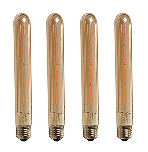 K JINGKELAI T225 Vintage LED Filament Bulb T225 4W Dimmable Vintage Edison Light Bulb Long Tubular Vintage LED Light,E26/E27 Medium Base,Amb