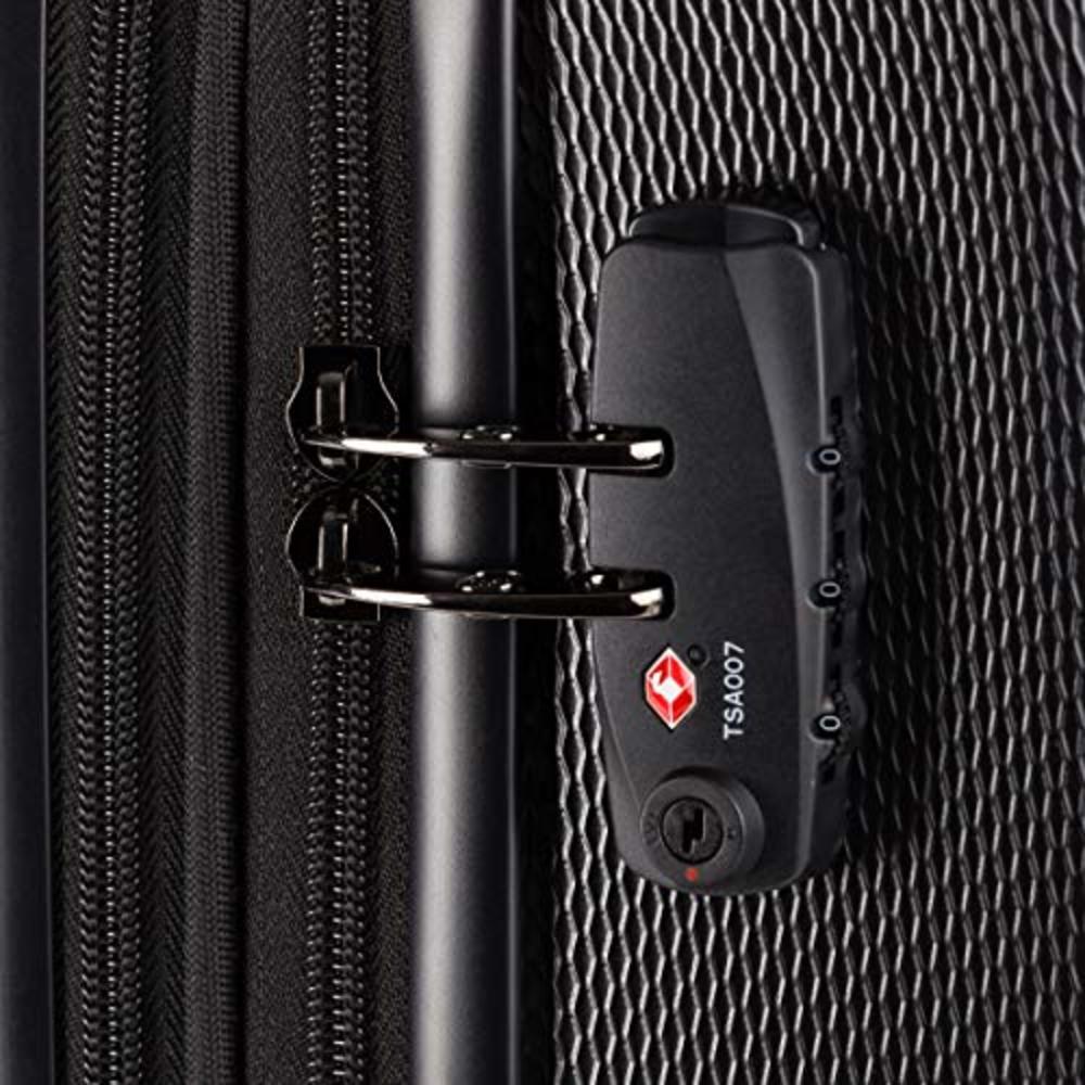 SwissGear 7272 Energie Hardside Luggage Carry-On Luggage With Spinner Wheels & TSA Lock, Black, 19”