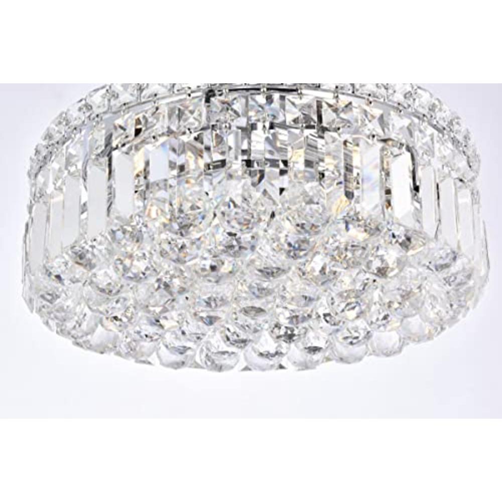 Elegant Lighting 2030F16C/RC Maxim Collection 5-Light Flush Mount Royal Cut Crystals with Chrome Finish