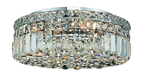 Elegant Lighting 2030F16C/RC Maxim Collection 5-Light Flush Mount Royal Cut Crystals with Chrome Finish