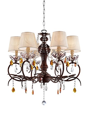 ORE International Inc. K-5157H 27" Magnolia Crystal Bronze Ceiling LAMP, Brown