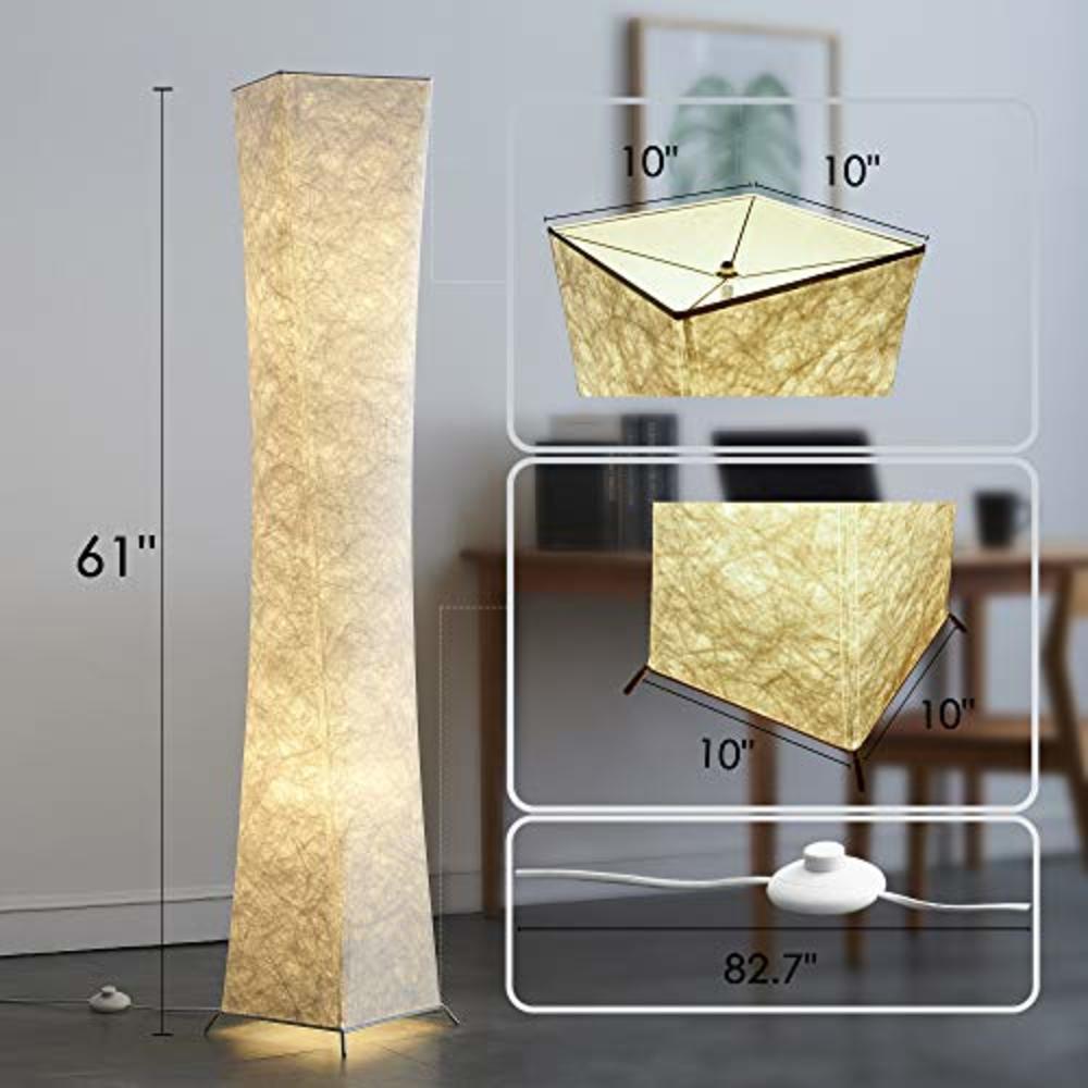 CHIPHY Floor Lamp, chiphy 61 Dimmable Tall Lamp for Living Room, 3 Levels Adjustable Brightness 12W/2 LED Bulbs(2400 LM, 100W Equivalen
