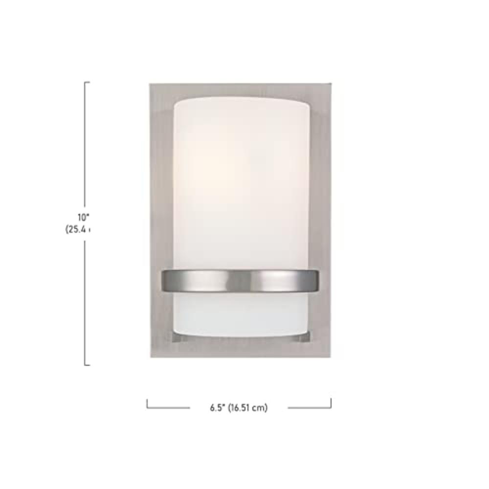 Minka Lavery Wall Sconce Lighting 342-84, Glass Damp Bath Vanity Fixture, 1 Light, 100 Watts, Nickel