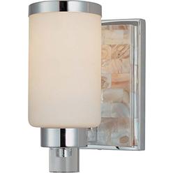Minka Lavery Wall Sconce Lighting 3241-77, Cashelmara Glass Damp Bath Vanity Fixture, 1 Light, 100 Watts, Chrome