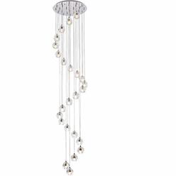 Elegant Lighting Luxurious Eren Adjustable Hanging 24 Lights Pendant for Living Room, Kitchen, Bedroom & Hallway, Chrome