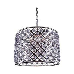 Elegant Lighting Madison Collection 1206D27PN/RC 8-Light Pendant Lamp with Royal Cut Crystals, Polished Nickel Finish