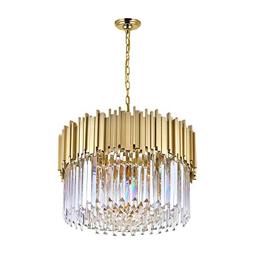 CWI Lighting Deco 7-Light Down Contemporary Metal Chandelier in Gold
