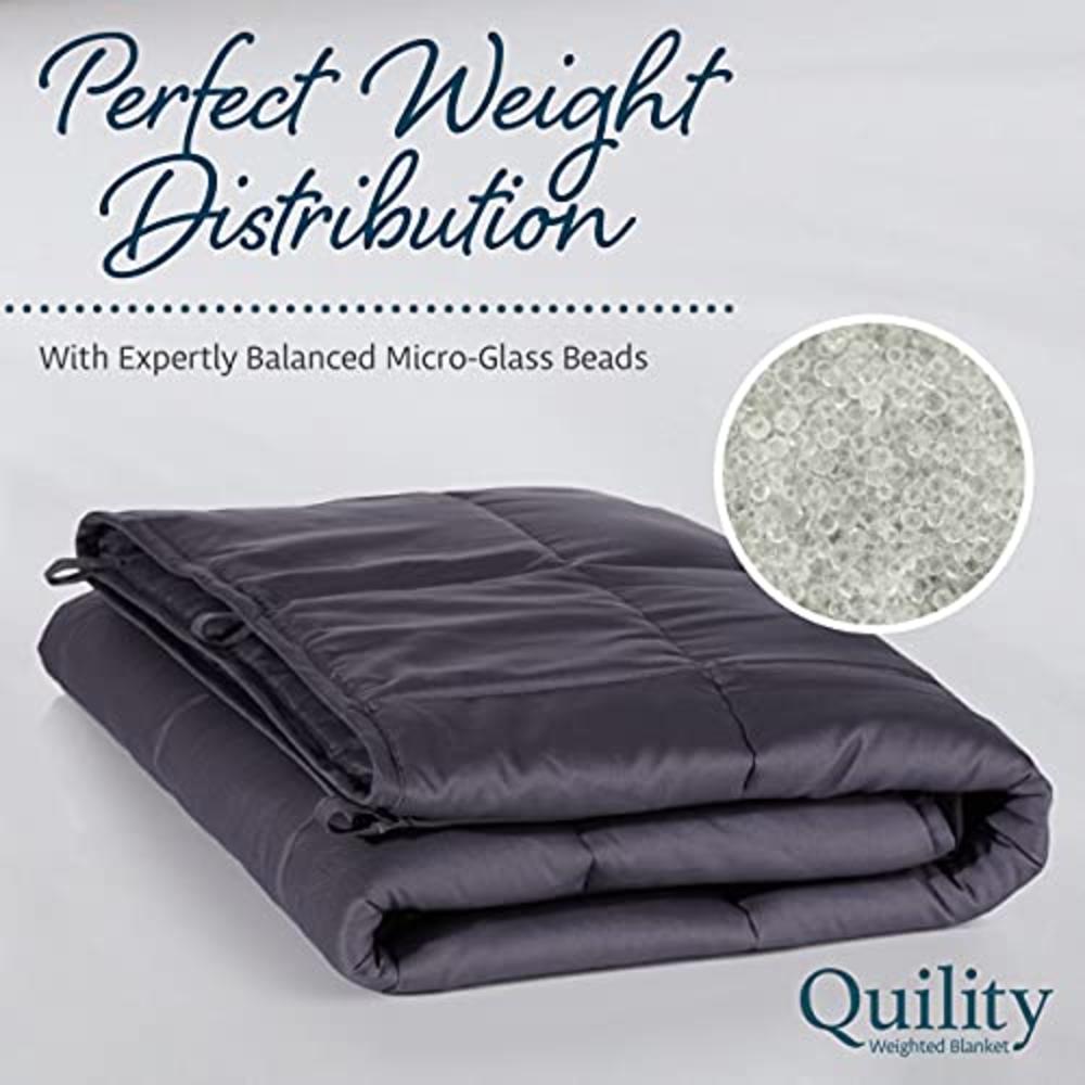 Quility Weighted Blanket with Soft Cover - 20 lbs Full/Queen Size Heavy Blanket for Adults - Heating & Cooling, Machine Washable