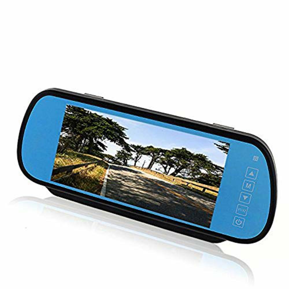BW 7 Inch 16:9 TFT LCD Widescreen Car Monitor Car Rear View Mirror with Touch Button, HD 800(W)x 480(H) Resolution, Two Ways of 