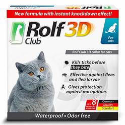 Rolf Club Flea & Tick Collar for Cats with 3D Level Protect || 8 Months Prevention and Waterproof Repellent || Knockdown Effect 