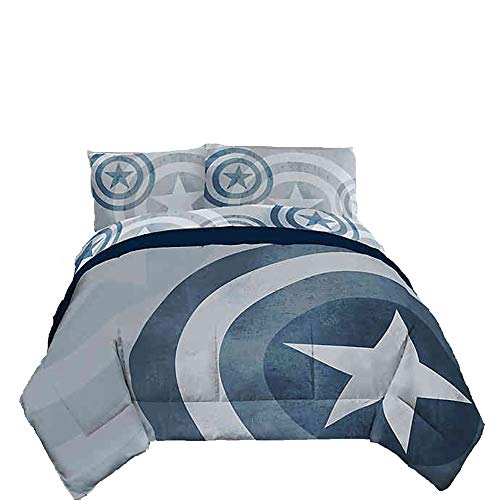 Disney Marvel Captain America Adults Full Size Duvet Cover Set 3 pc - Duvet Cover with 2 Pillowcases