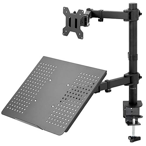 VIVO Black Fully Adjustable 13 to 32 inch Single Computer Monitor and Laptop Desk Mount Combo, Stand with Grommet Option, Fits u
