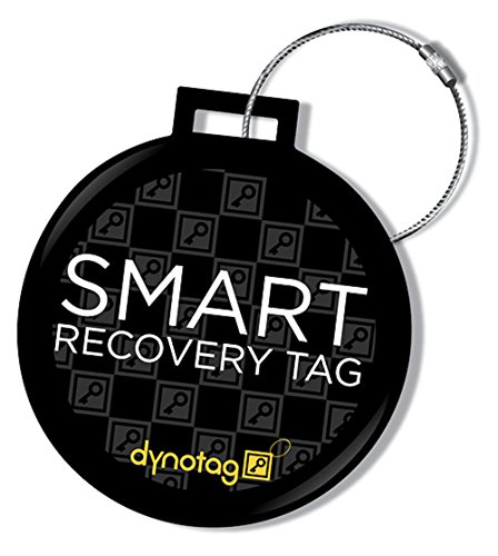 Dynotag Web Enabled Smart Dlx.Steel Luggage ID Tag+ Steel Loop w. DynoIQ & Lifetime Recovery Service