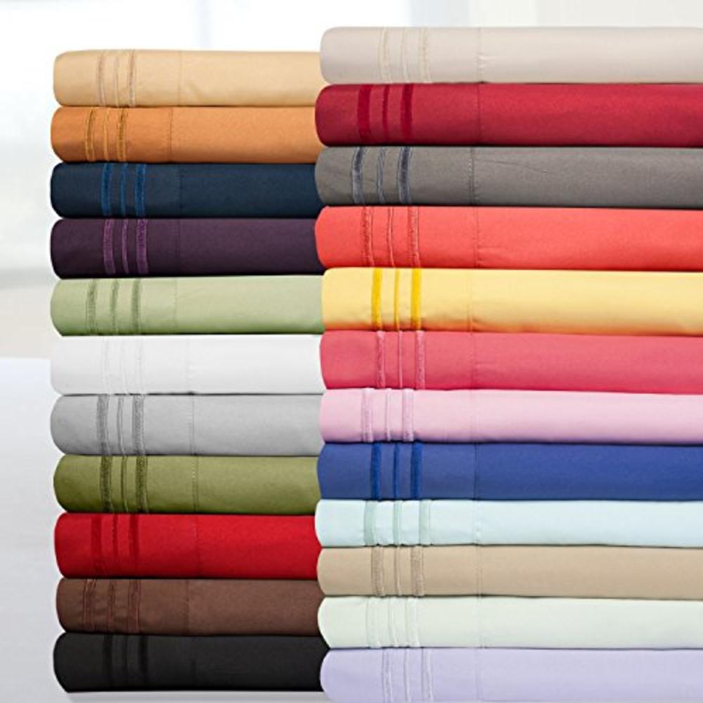 Sweet Home Collection 1800 Thread Count Soft Egyptian Quality Brushed Microfiber Luxury Bedding Set with Flat, Fitted Sheet, 2 P