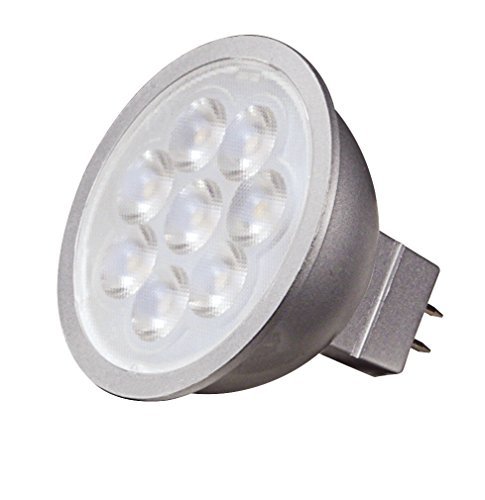 Satco S9495 GU 5.3 Light Bulb in White Finish, 1.78 inches, Silver Back