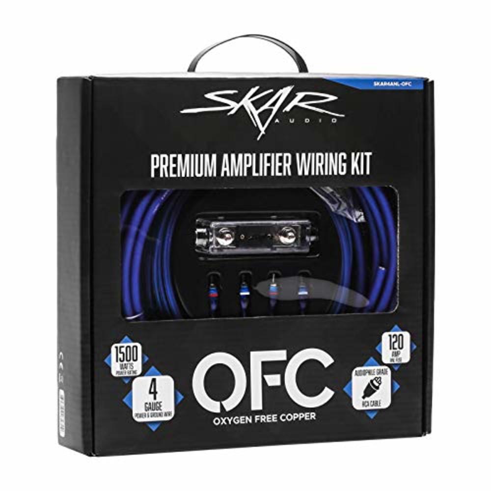 Skar Audio 4 Gauge OFC Complete Amplifier Installation Wiring Kit, SKAR4ANL-OFC