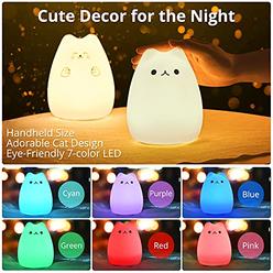 GoLine Cat Lamp,GoLine Gifts for 3 4 5 Year Old Girls,Graduation Gifts for Teen Girls,Kids Night Light for Bedroom,Kawaii Kitty Baby Nu