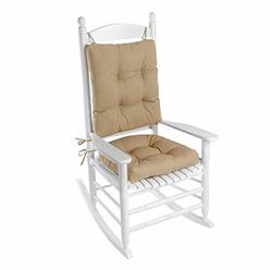 Klear Vu Solarium Indoor/Outdoor Rocking Chair Pad Seat and Seatback Cushion Set, 2 Piece, Husk Birch