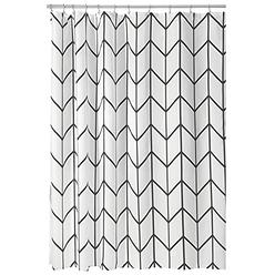 mDesign Decorative Herringbone Print - Easy Care Fabric Hotel Quality Shower Curtain with Reinforced Buttonholes, for Bathroom S