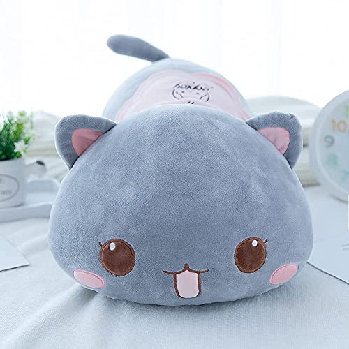 Voploy Cute Kitten Stuffed Animal Plush Toy Ultra-Soft Cuddly Cat Plush  Pillow Gift for Kids, Girls, Boys, and Adults (Grey Roun