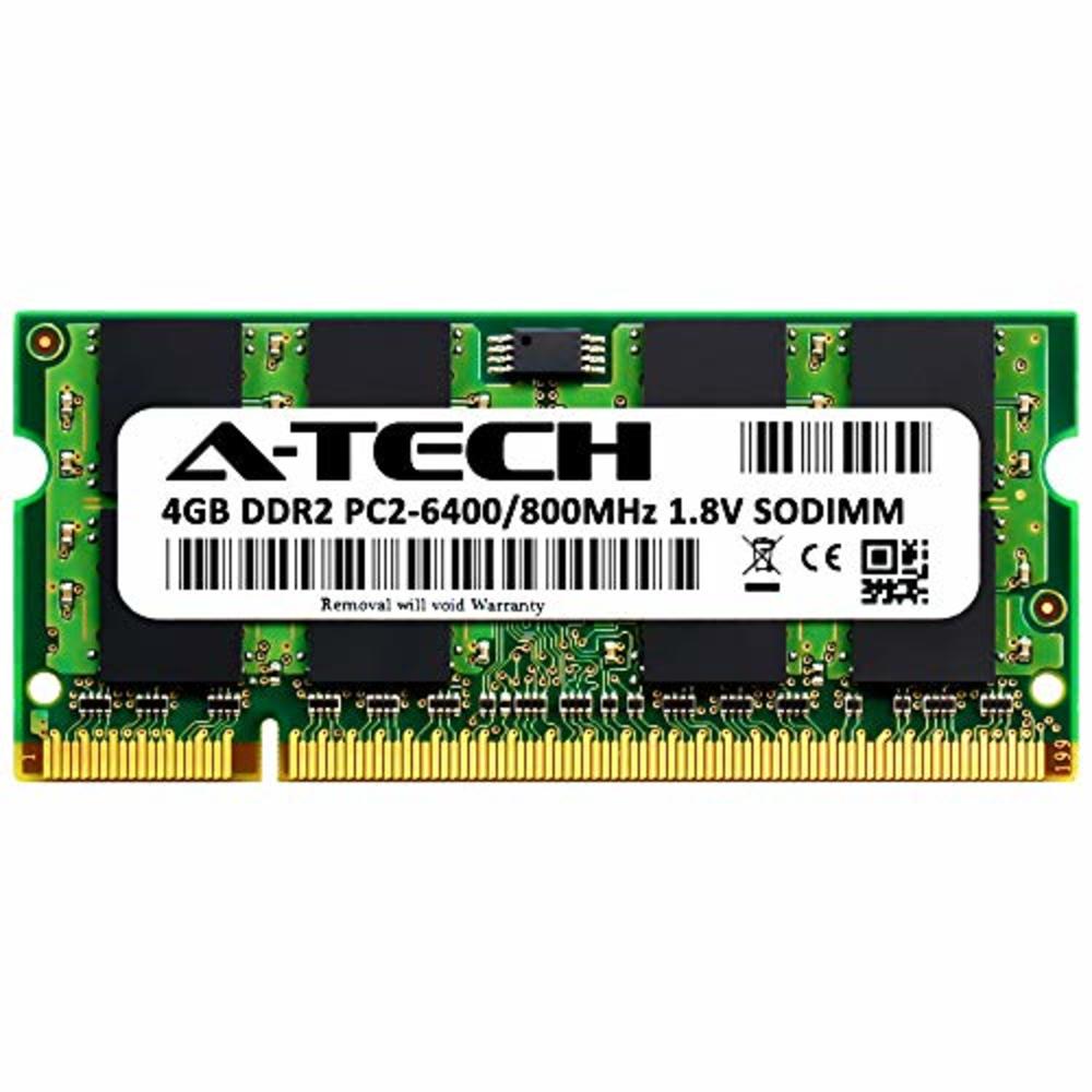 LYSB00C53AZQY-ELECTRNCS A-Tech 4GB DDR2 800MHz SODIMM 1.8V CL6 200-Pin Non-ECC Unbuffered Laptop RAM Memory Upgrade Module
