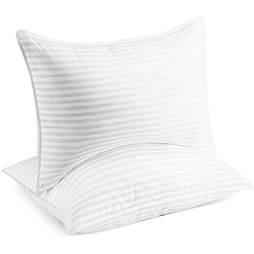 Beckham Luxury Linen Beckham Hotel Collection Bed Pillows for Sleeping - King Size, Set of 2 - Soft, Cooling, Luxury Gel Pillow for Back, Stomach or 