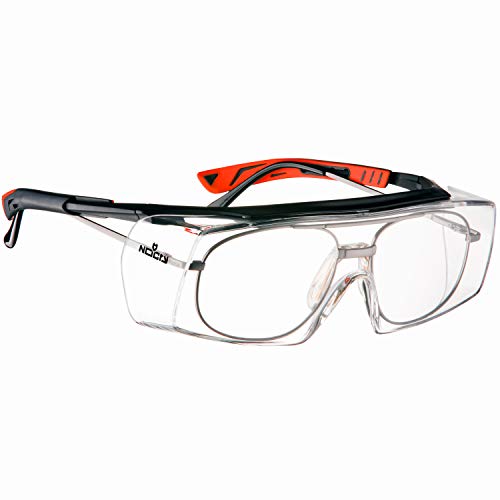 NoCry Safety Glasses That Fit Over Your Prescription Eyewear. Clear Anti-Scratch Wraparound Lenses, UV400 Protection, ANSI Z87 &
