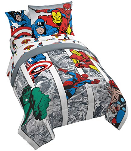 engine Pronoun acidity Jay Franco & Sons Marvel Avengers Comic Cool 7 Piece Full Bed Set -  Includes Comforter & Sheet Set - Bedding Features Captain America,  Spiderman,