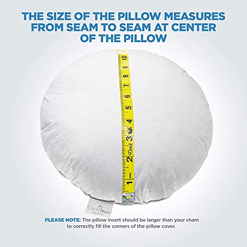 ComfyDown 95% Feather 5% Down, 18 inch Diameter Round Decorative Pillow Insert, Sham Stuffer - Made in USA