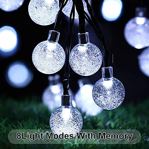 TTKTK Solar String Lights Outdoor with Remote 36 Feet 60LED Crystal Globe Waterproof LED Outdoor Lights Solar Powered 8 Modes Patio Li