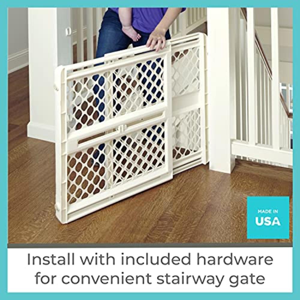 Toddleroo by North States 42” Supergate Ergo Baby Gate Great for doorways or stairways, Includes Wall Cups for Extra Holding Pow