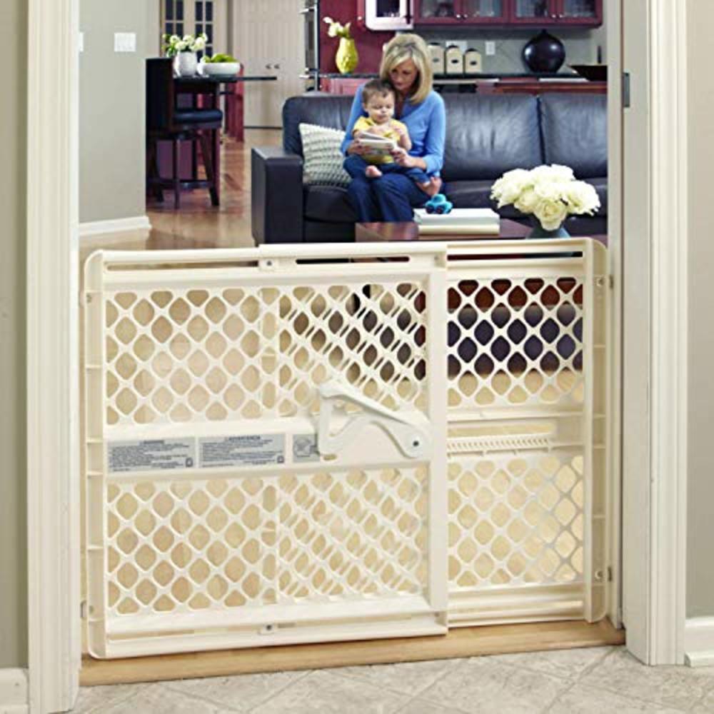 Toddleroo by North States 42” Supergate Ergo Baby Gate Great for doorways or stairways, Includes Wall Cups for Extra Holding Pow