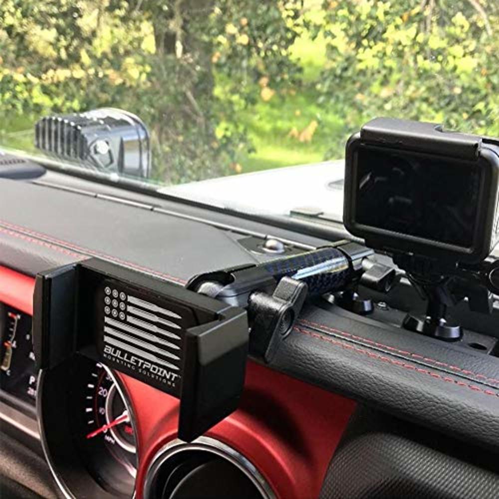 Bulletpoint Mounting de-Cable-23h-354 Dash Mount Cell Phone Holder  Compatible with Jeep Wrangler JL (NOT 4xe) & Gladiator (2018+) with 2  Mounts for Action Camera and