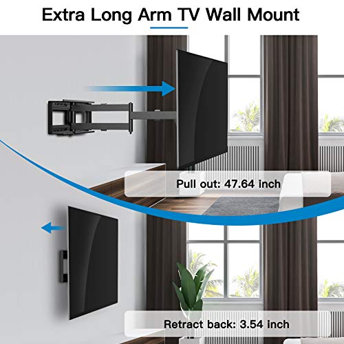 Photo 1 of PERLESMITH Full Motion TV Wall Mount for 37-85 inch LED LCD OLED TVs with 47.64 inch Extension Articulating Arm, Max VESA 800x60