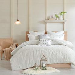 Urban Habitat Cotton Comforter Set-Tufts Pompom Design All Season Bedding, Matching Shams, Decorative Pillows, Twin/Twin XL(68 i