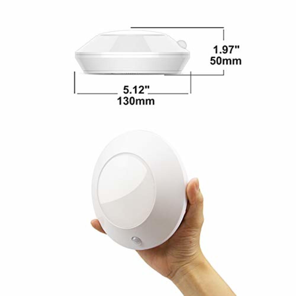 BIGLIGHT Wireless Battery Operated Motion Sensor LED Ceiling Light, Motion Light for Shower Hallway Pantry Stairway Closet Entra