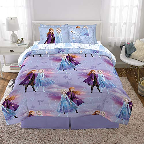 Franco Kids Bedding Super Soft Comforter and Sheet Set with Sham, 7 Piece Full Size, Disney Frozen 2