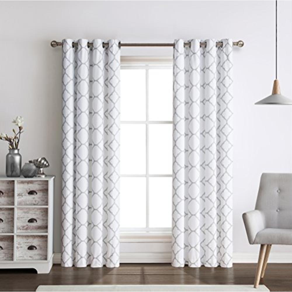 Regal Home Collections Meridian Energy Efficient/Room Darkening/Noise Reducing/Thermal Lattice Chic Foamback Grommet Curtains, 2