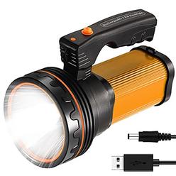 CSNDICE 35W Rechargeable Handheld Flashlights- High Lumens Spotlight 9000 Lumens, IPX45 Waterproof Rechargeable Spotlight USB Ou