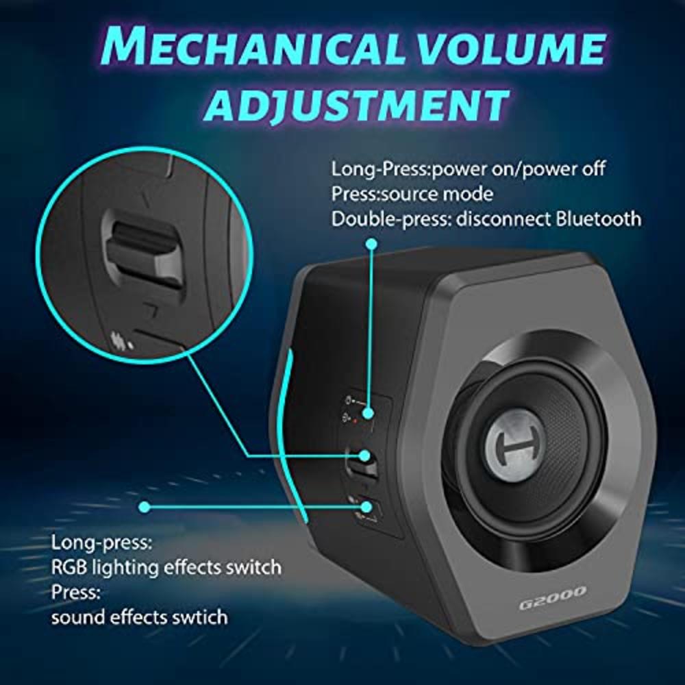 Edifier G2000 32W PC Computer Speakers for Gaming Desktop PC Laptop Mac Computer Woofer Speakers Bluetooth USB 3.5mm AUX Inputs 