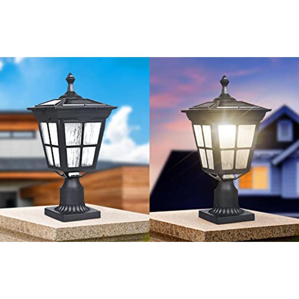 Kemeco ST4311AQ LED Cast Aluminum Solar Post Light Fixture with 3-Inch Fitter Base for Outdoor Garden Post Pole Mount